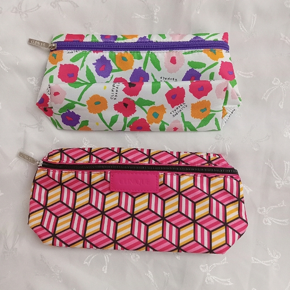 Clinique Colorful Floral and Geometric Bags